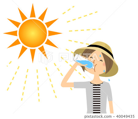 Young woman heat stroke measures hydration Young woman heat stroke measures hydration 40049435