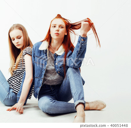 best friends teenage girls together having fun, posing emotional best friends teenage girls together having fun, posing emotional 40051448