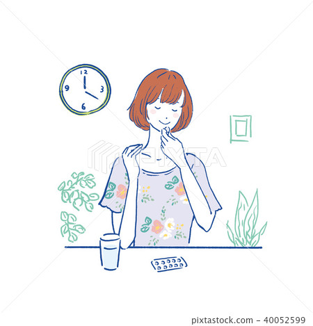 Drinking supplements women illustration Drinking supplements women illustration 40052599