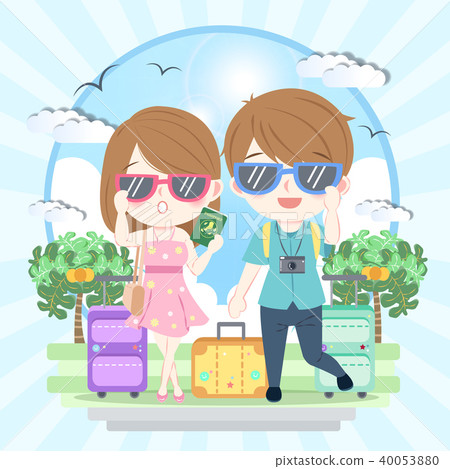 couple with summer vacation couple with summer vacation 40053880