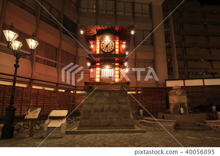 A night view of Karakuri clock in front of Dogo Onsen station 40056895