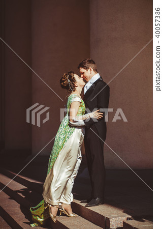 couple in evening clothes couple in evening clothes 40057386