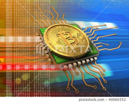 3d bitcoin with cpu orange 40060352