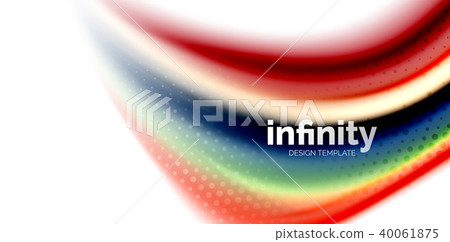 Vector 3d fluid colors wave background, flowing abstract shape with dotted texture, liquid mixed 40061875