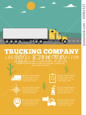 Trucking company banner with container truck 40062325