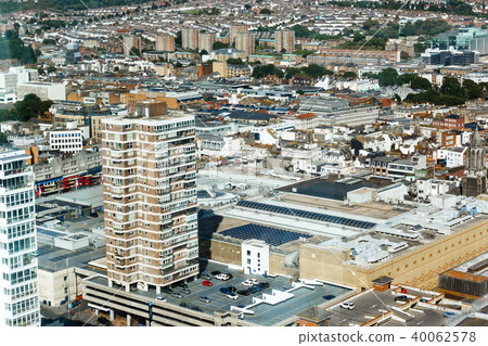 Aerial view of sunny summer Brighton. Residential and office buildings. Aerial view of sunny summer Brighton. Residential and office buildings. 40062578