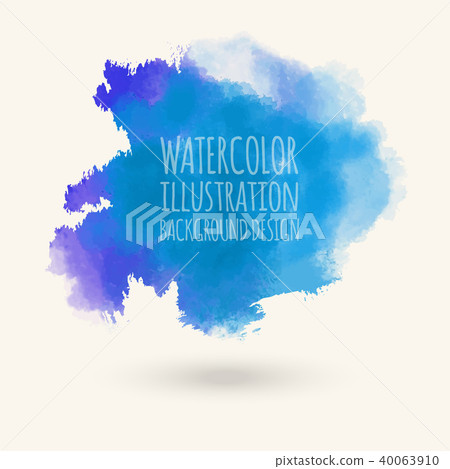 Blue watercolor hand drawn isolated vector - Stock Illustration ...