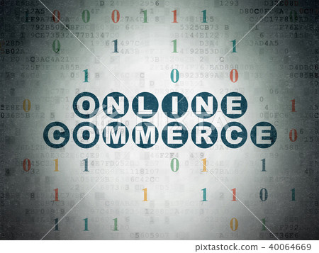 Finance concept: Online Commerce on Digital Data Paper background 40064669