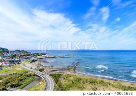 Aerial view near Tirayama city Hirasagoura coast 40065658