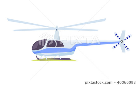 Fast Blue and Gray Helicopter on White Background Fast Blue and Gray Helicopter on White Background 40066098