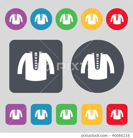 casual jacket icon sign. A set of 12 colored butto 40066216