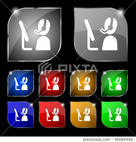 Telemarketing icon sign. Set of ten colorful butto Telemarketing icon sign. Set of ten colorful butto 40066488