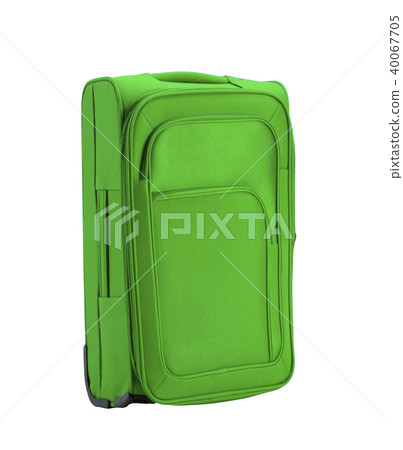 Green large suitcase isolated on white background 40067705