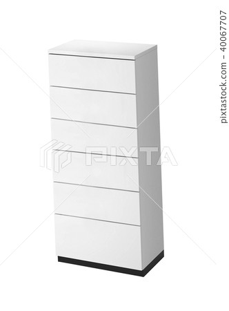 White wooden drawers cabinet isolated White wooden drawers cabinet isolated 40067707