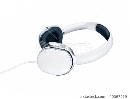 White elegance headphones on white background 40067919