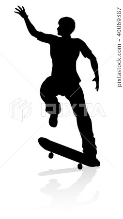 Silhouette Skater Skateboarder  40069387