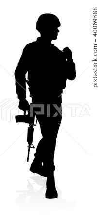Soldier Military Detailed Silhouette 40069388