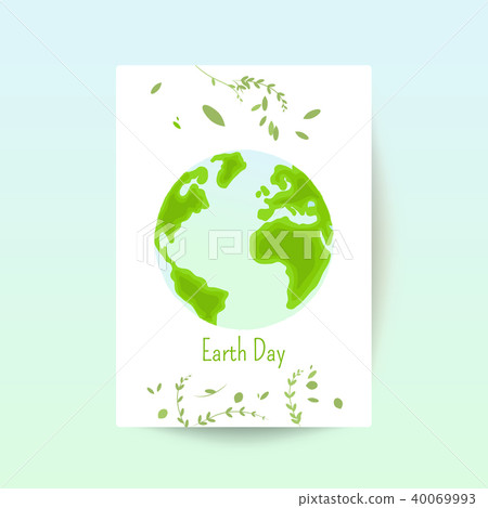 Earth day vector cartoon card 40069993