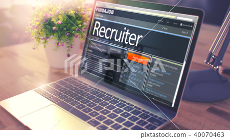 Recruiter - Job Vacancy on Laptop Screen. 3D. Recruiter - Job Vacancy on Laptop Screen. 3D. 40070463