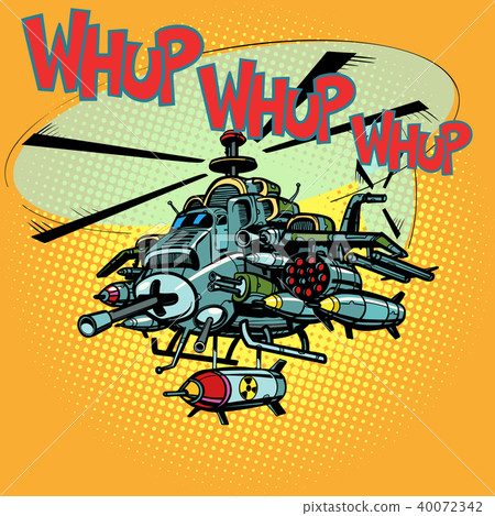 assault military helicopter with missiles 40072342
