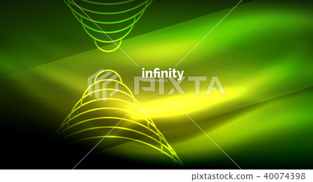 Abstract wave on dark background, shiny glowing neon digital background template Abstract wave on dark background, shiny glowing neon digital background template 40074398