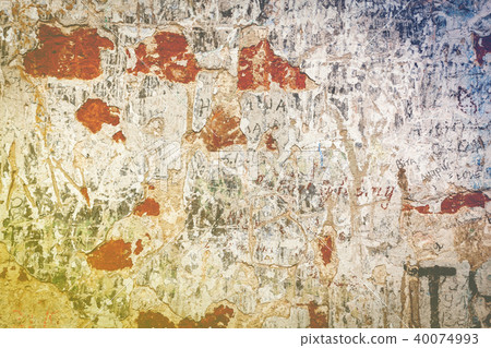 Cracked and decayed brick stucco wall Cracked and decayed brick stucco wall 40074993