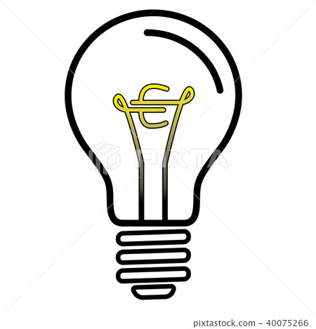 Light Bulb Lamp with Euro currency symbol Light Bulb Lamp with Euro currency symbol 40075266