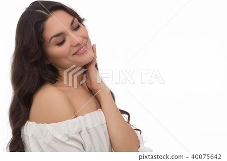 Portrait of wonderful mid aged brunette woman Portrait of wonderful mid aged brunette woman 40075642
