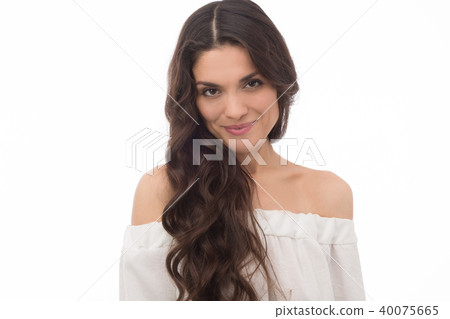 Portrait of wonderful mid aged brunette woman Portrait of wonderful mid aged brunette woman 40075665