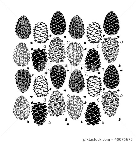 Cedar cone set, sketch for your design 40075675