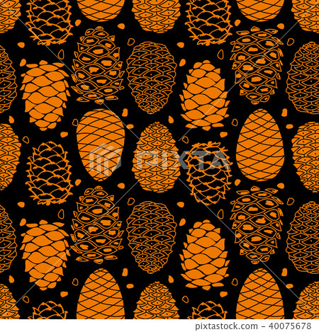 Cedar cones, seamless pattern for your design 40075678