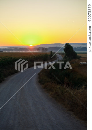 Amazing sunrise on camino 40075879