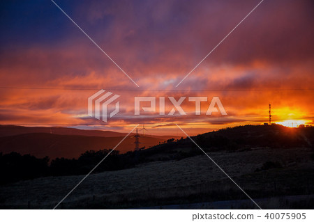 Amazing sunrise on camino 40075905