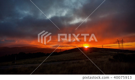 Amazing sunrise on camino 40075913