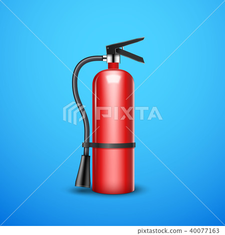 Fire red extinguisher protection isolated 40077163