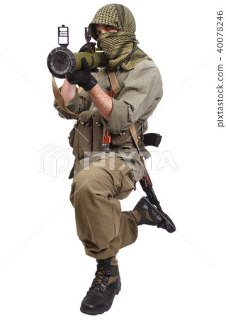 mercenary with anti-tank rocket launcher - RPG mercenary with anti-tank rocket launcher - RPG 40078246