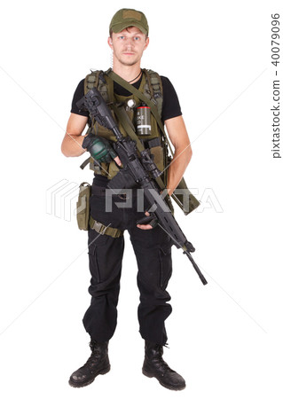mercenary with m16 rifle 40079096