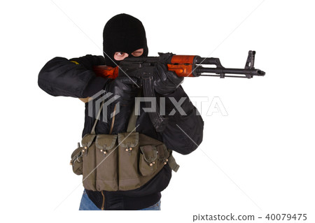 insurgent with AK 47 insurgent with AK 47 40079475