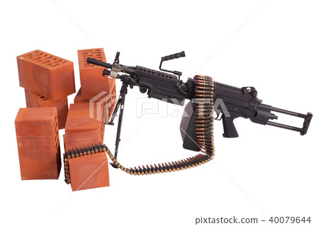 M249 machine gun on position M249 machine gun on position 40079644