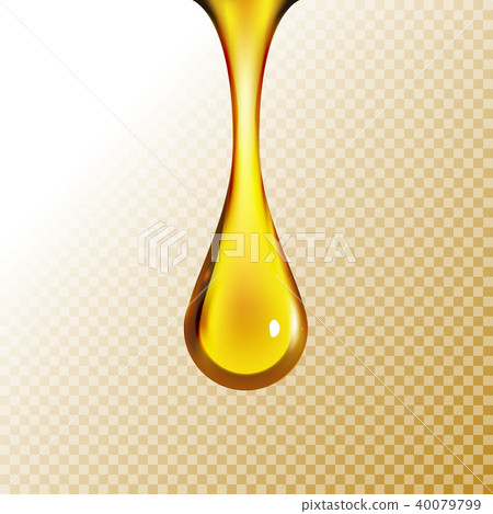 Golden oil drop isolated on white. Fuel droplet  40079799