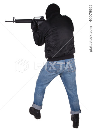Robber with M16 rifle 40079992