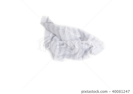 paper white wet water wrinkled crumpled  on white  40081247