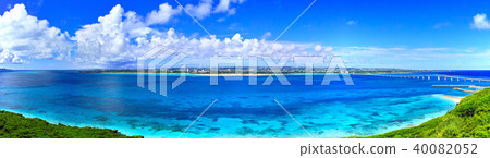 Miyakojima in midsummer. Landscape seen from Ryugu Castle Observatory on Kurama Island (Panorama) Miyakojima in midsummer. Landscape seen from Ryugu Castle Observatory on Kurama Island (Panorama) 40082052