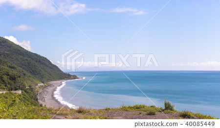 海洋 沙灘 白雲 晴天 海浪 地平線 40085449