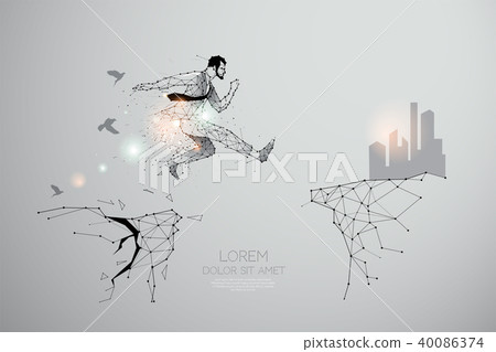 The particles, geometric art of jumping. 40086374