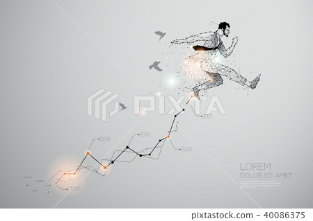 The particles, geometric art of jumping. 40086375