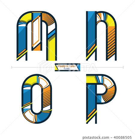 Alphabet modern color style in a set MNOP 40086505