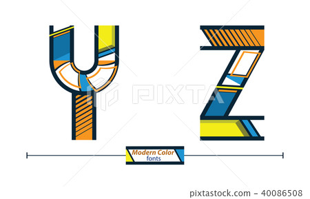 Alphabet modern color style in a set YZ 40086508