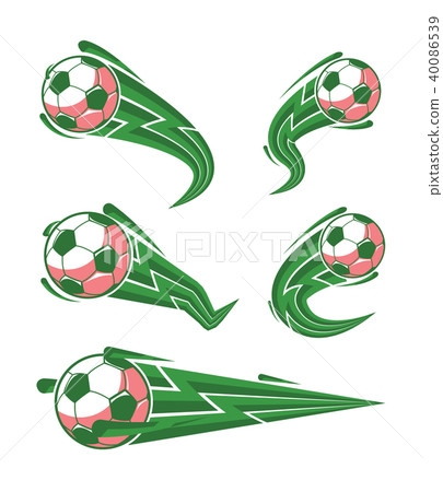 Football green and soccer symbols set 40086539