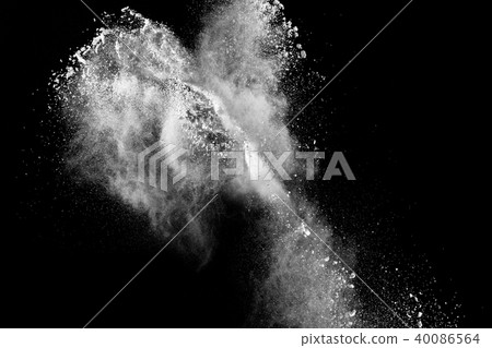 Bizarre forms of white powder explosion cloud. Bizarre forms of white powder explosion cloud. 40086564